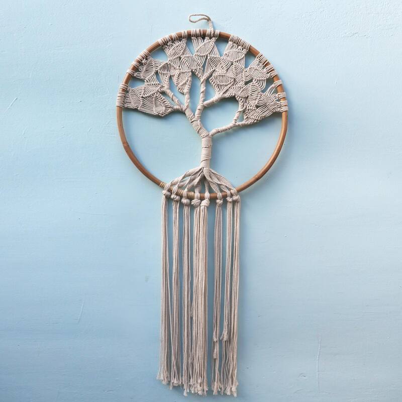 NOVICA Handmade Deep Roots Cotton Macrame Wall Hanging