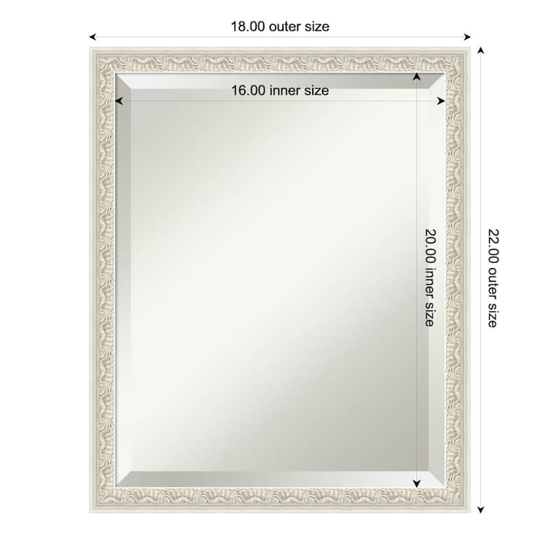 Bethany Beveled Wood Framed Wall Mirror - 18 x 22 in - Bethany Silver