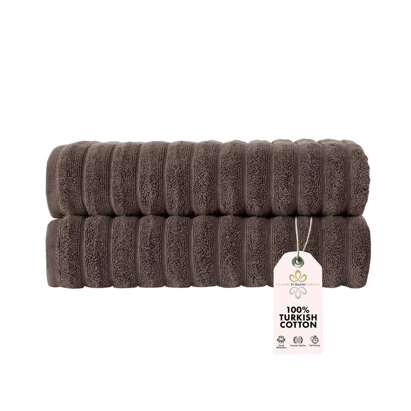 Brampton Premium Turkish Cotton 2 Piece Bath Towels Set Heavyweight - Chocolate