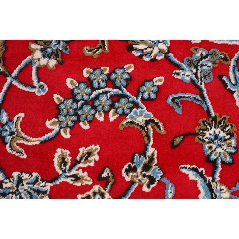 Red Medallion Kashan Turkish Area Rug Machine Made Traditional Carpet - 9'7" x 13'2"