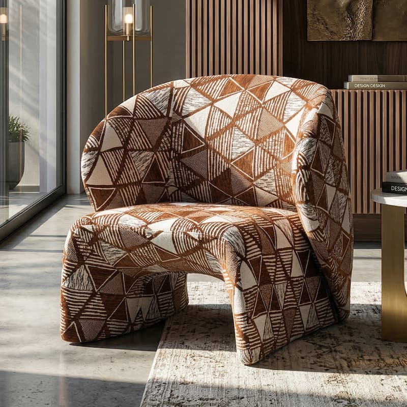 Furniture of America Premier Modern 31-inch Low Profile Premium Upholstered Fully Assembled Accent Chair - Rosewood Brown