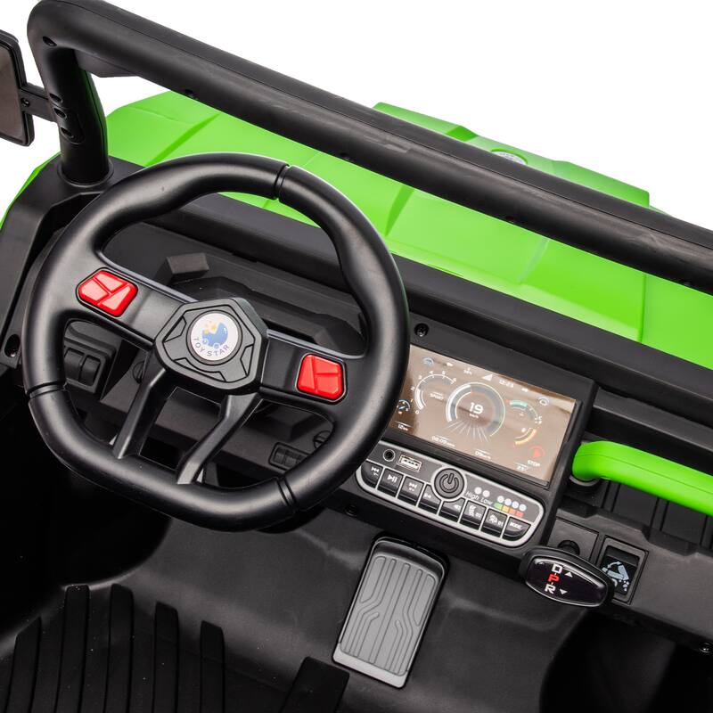 Kids 24V Ride-On Dump Truck with Remote Control, LED Lights, Shovel, and Storage - 2-Seater Electric UTV for Boys & Girls
