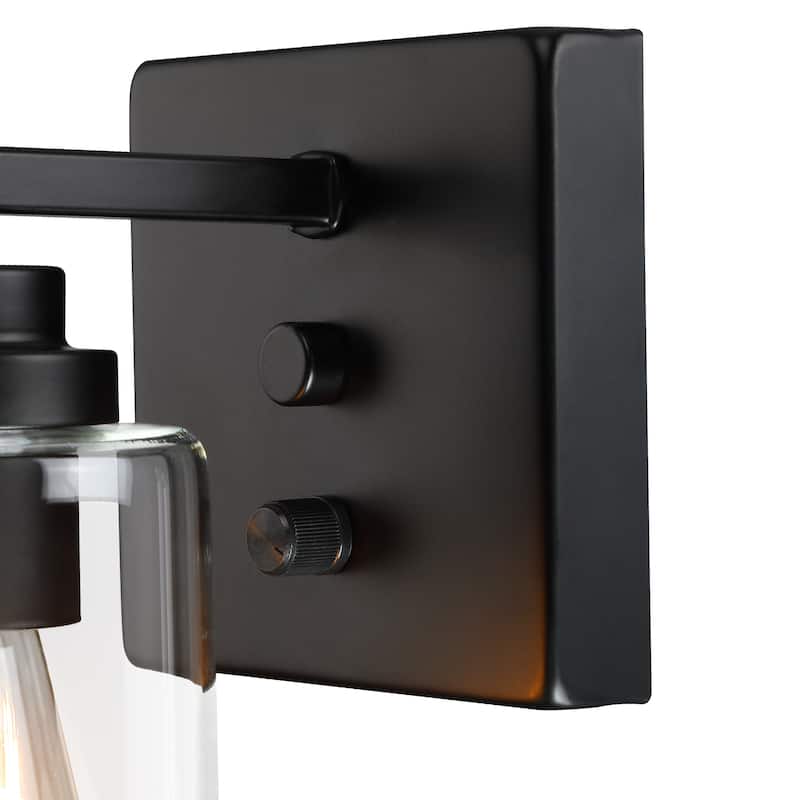 2-Light Dimmable Bath Vanity Light Wall Sconce Glass Shade(Set of 2)