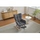 preview thumbnail 2 of 16, Modern Nursery Rocking Chair, Upholstered Glider Chair with High Backrest, Rocker Accent Armchair with Solid Wood Legs