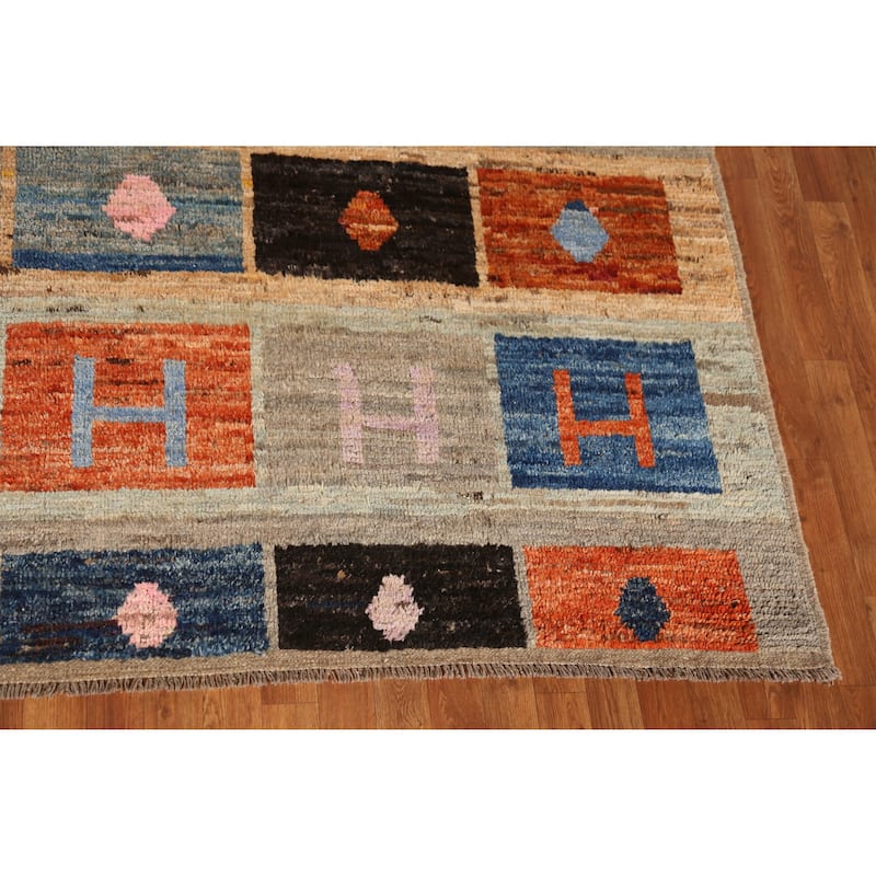 All-Over Geometric Moroccan Oriental Area Rug Hand-Knotted Wool Carpet - 8'5" x 9'11"