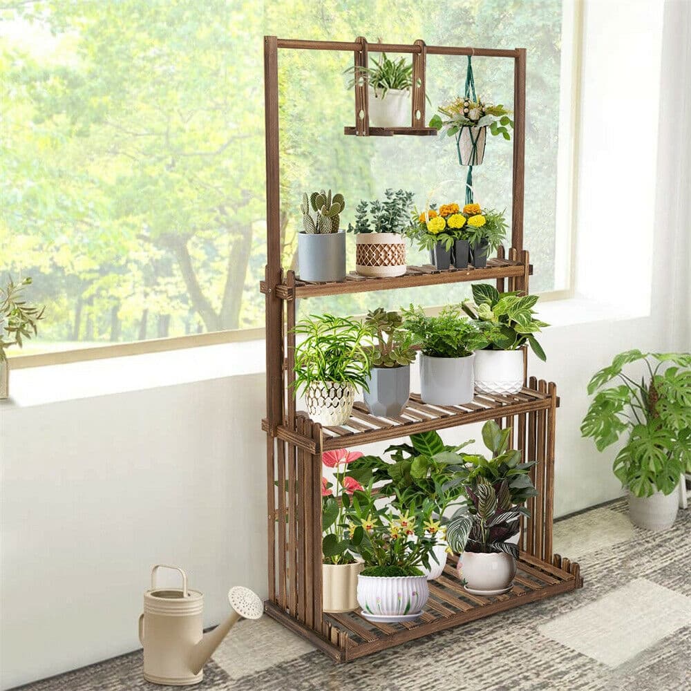 Wood 3 Tier Plant Ladder Shelf Hanging Plant Stand Bed Bath & Beyond 38344366