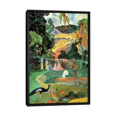 iCanvas "Matamoe (Landscape with Peacocks), 1892" by Paul Gauguin Framed Canvas Print