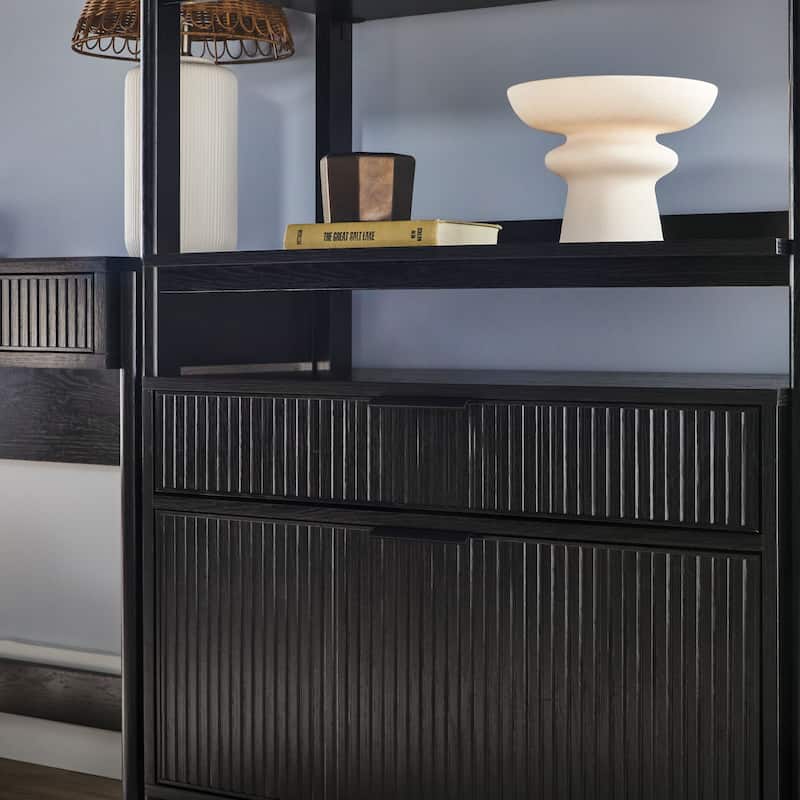 Middlebrook 3-Piece Set Writing Desk with 2 Wide Bookcases
