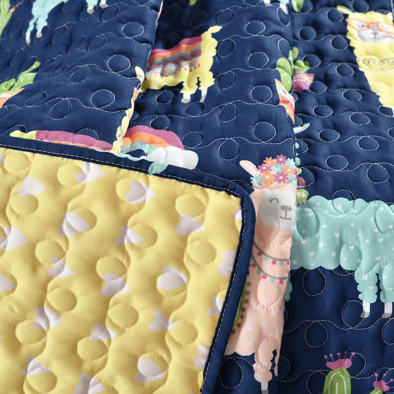 Lush Decor Southwest Llama Cactus Reversible Throw Blanket