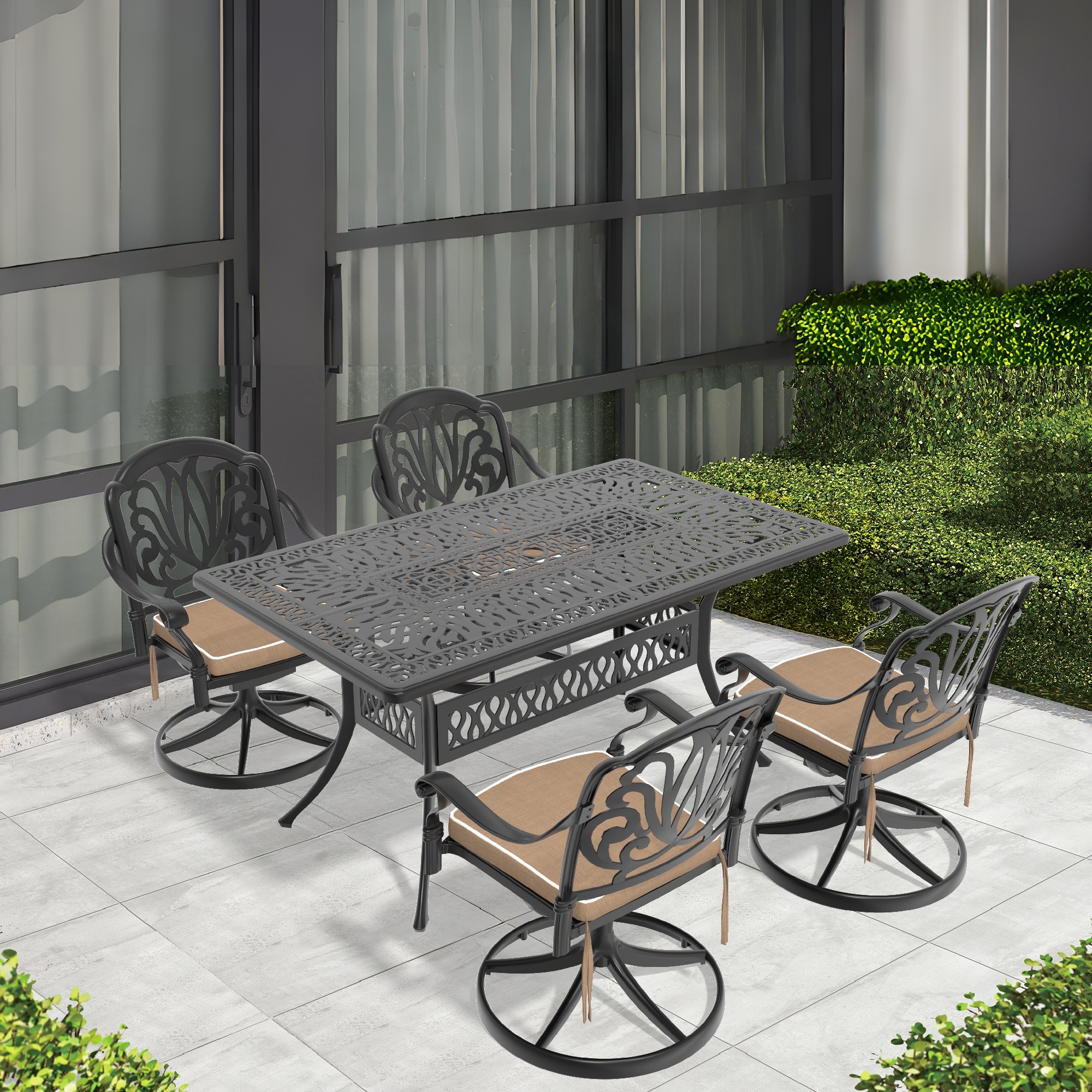 Aluminium garden table set discount