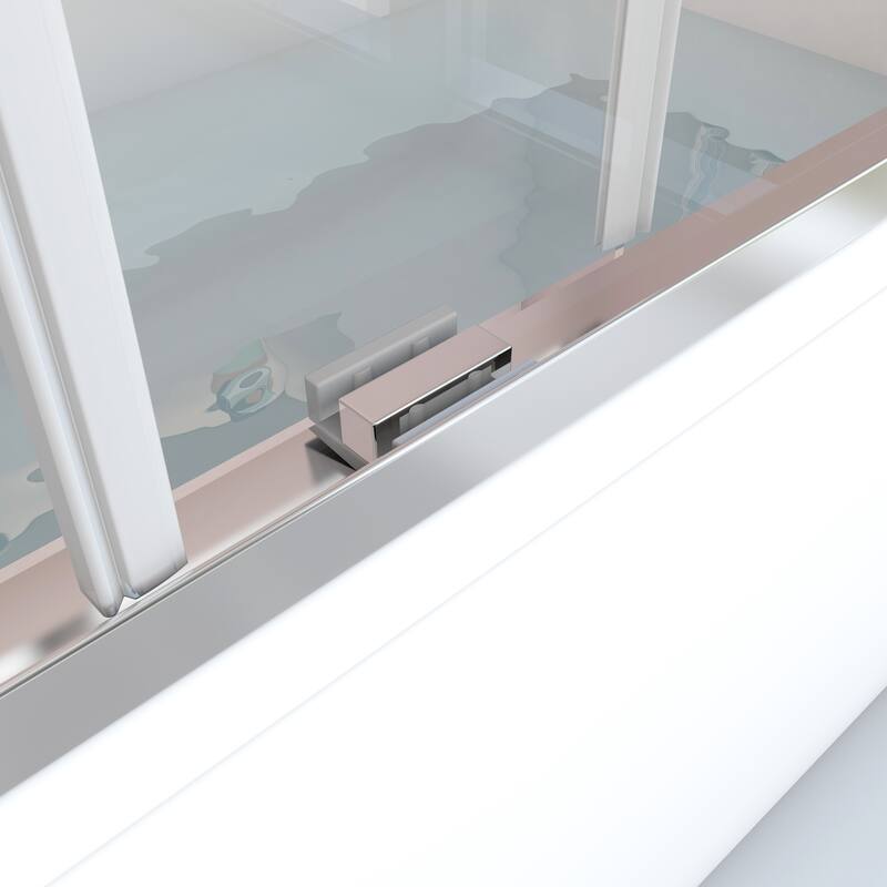 60 in. W x 62 in. H Framed Sliding Bath Tub Door with 5/16 in. Tempered Clear Glass