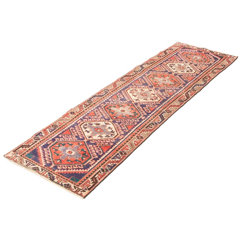 ECARPETGALLERY Hand-knotted Konya Anatolian Dark Navy Wool Rug - 2'10 x 9'6