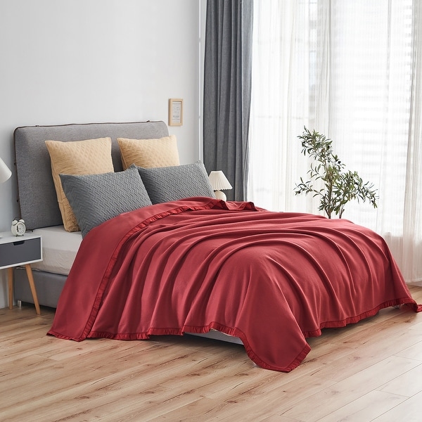 King size acrylic on sale blanket with satin trim