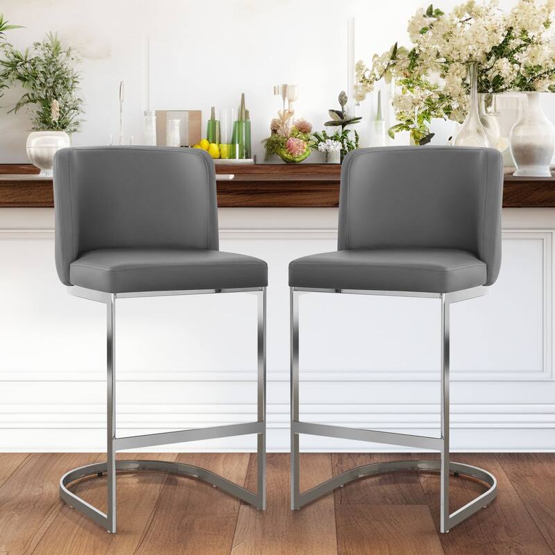 26" Upholstered Bar Stools, Counter Height Stools - 18.11"W x 19.69"D x 37.4"H