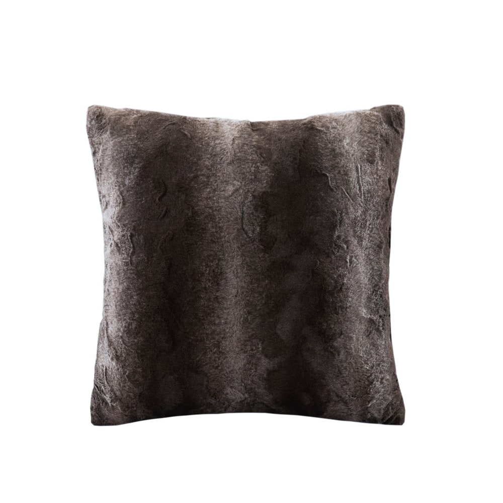 Madison Park Zuri Fax Fur Square Pillow