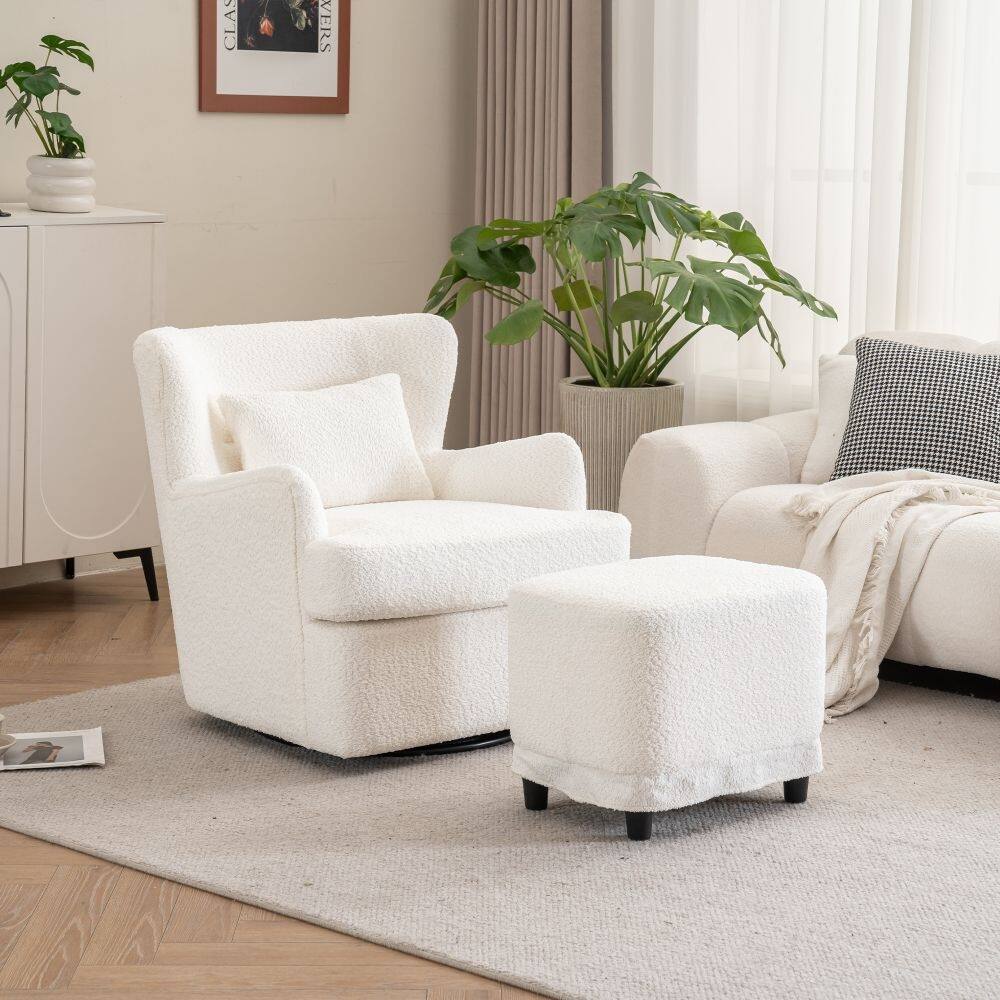 Modern Luxury Velvet Swivel Chair, 360° Swivel Comfort Round Armchair, Single Sofa Chair with Lounge Seat