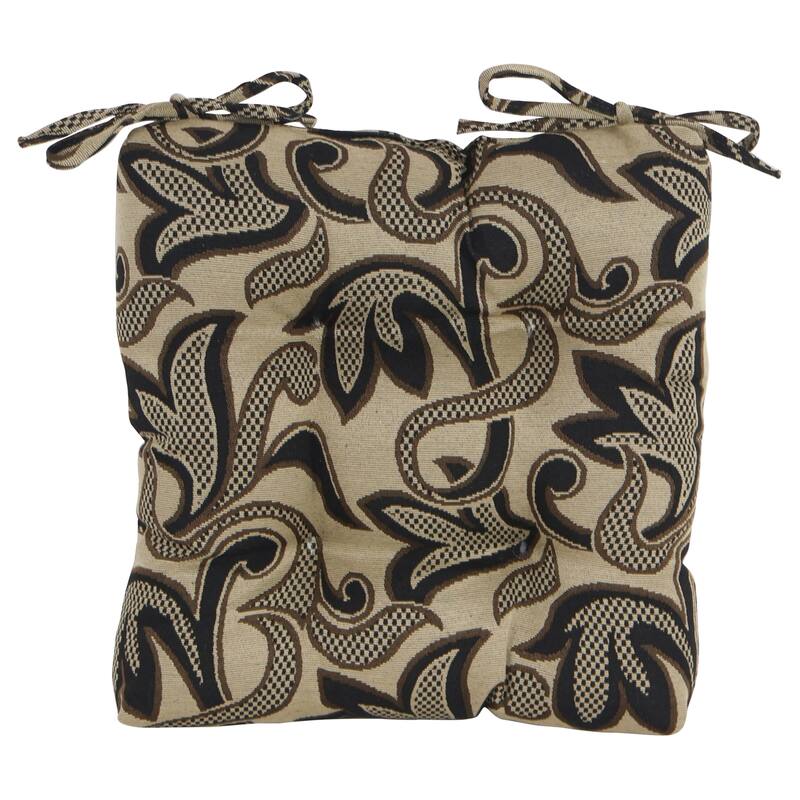 16-inch Square Woven Tapestry Tufted Chair Cushions (Set of 2 or 4) - 16 x 16