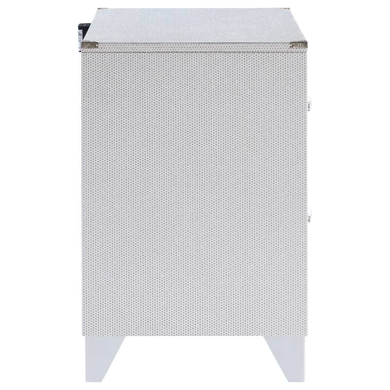 Larue Contemporary 2-drawer Nightstand Silver