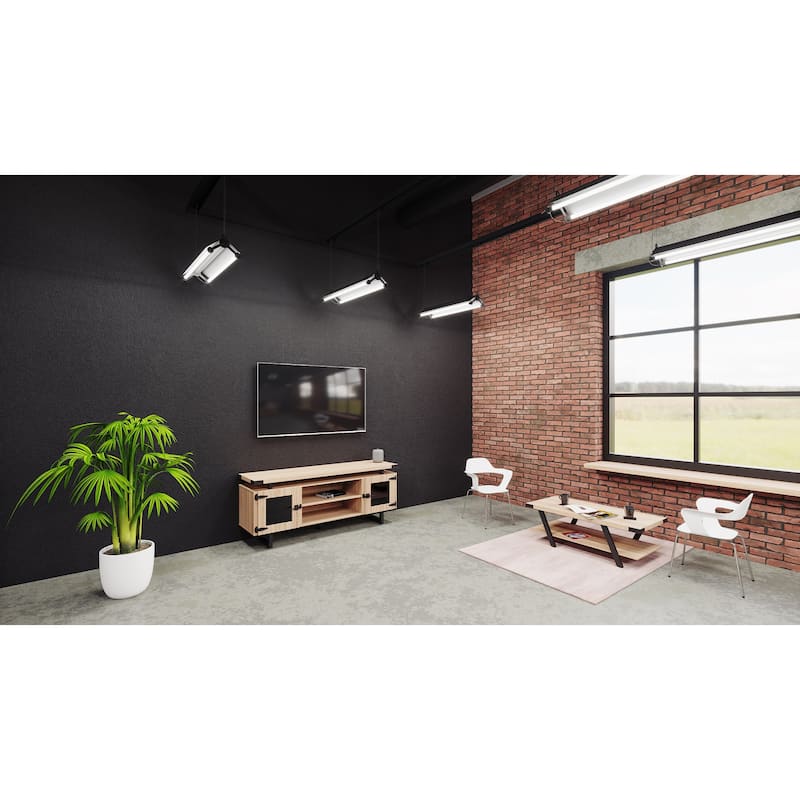 Low Wall Entertainment Center, TV Stand, Media Storage Cabinet