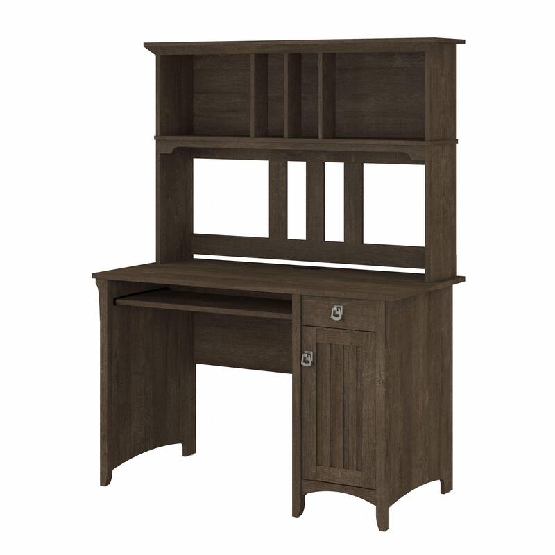 Bush Furniture Salinas Small Computer Desk with Storage Hutch - Ash Brown