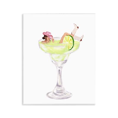 Stupell Cowgirl Lounging in Cocktail Wall Plaque Art Design By Ziwei Li