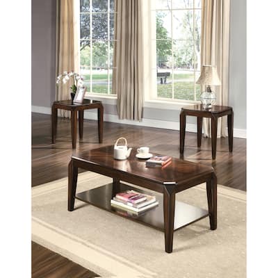 Docila 3PC Pack Coffee (Quantity of 1) w/ End Table (Quantity of 2) Set