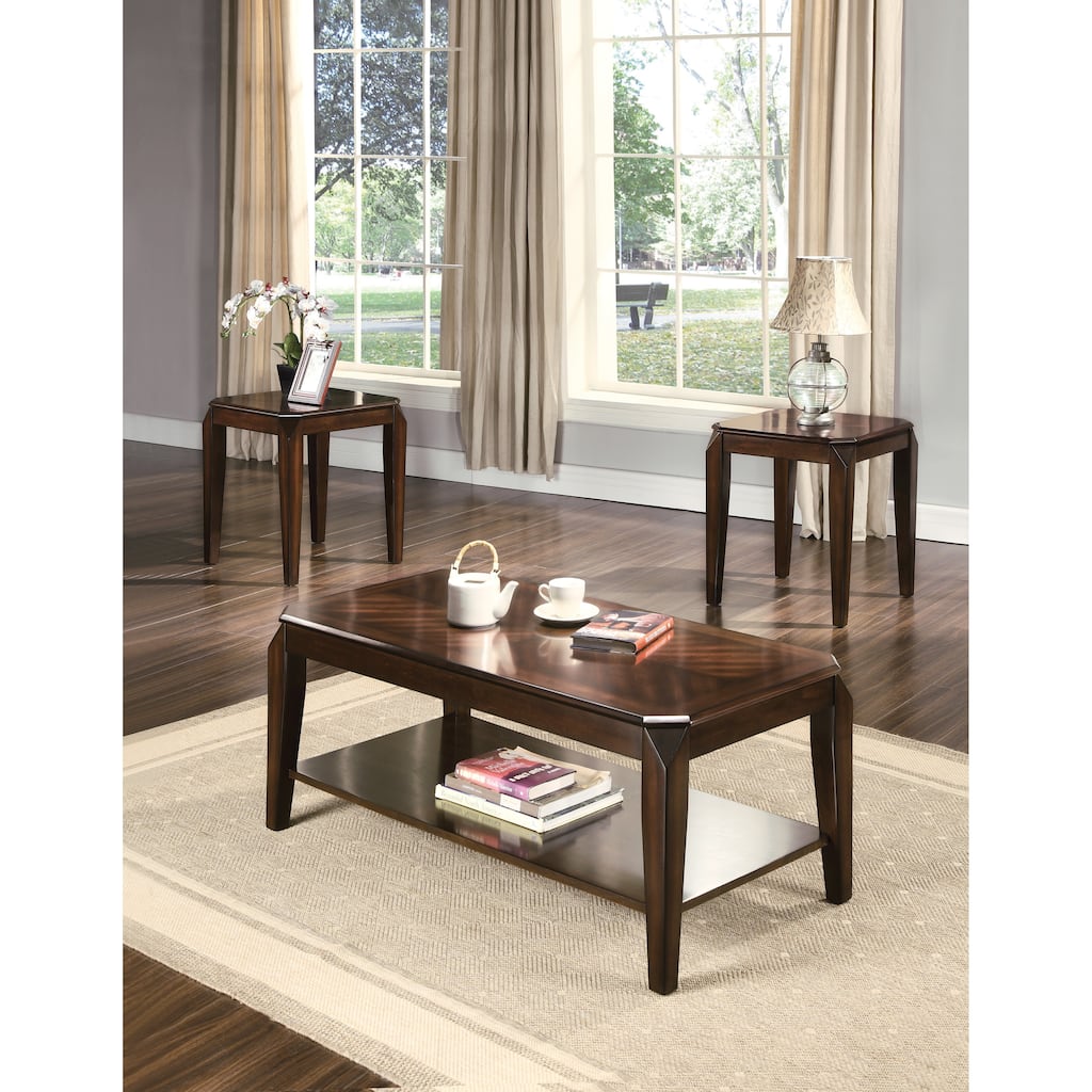 Docila 3PC Pack Coffee (Quantity of 1) w/ End Table (Quantity of 2) Set