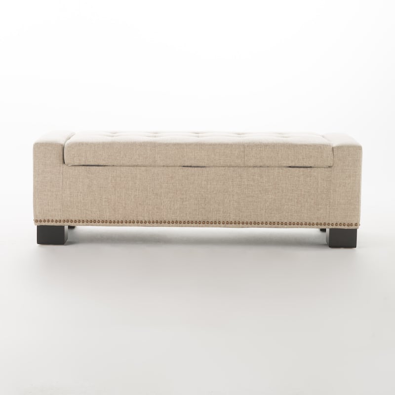 Bedroom End of Bed Bench Indoor Bench with Rivet Trim, Simple Upholstered Storage Seat Leisure Bench Corridor Bench