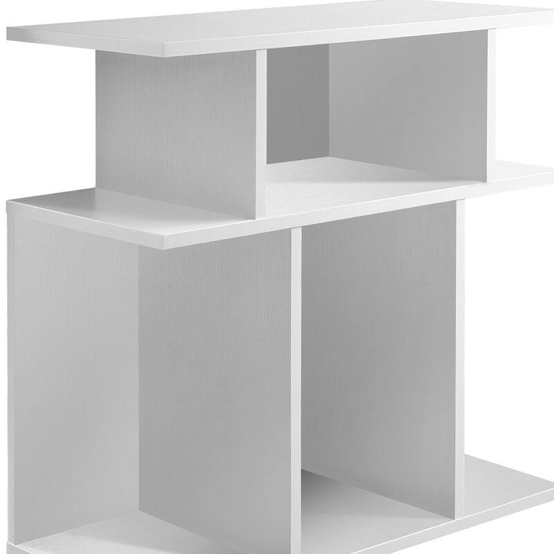 HomeRoots 24" White Wood End Table With Six Open Shelves - 11.75