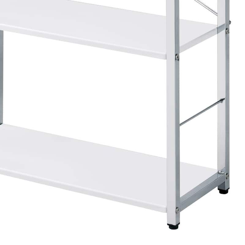 Tennos White & Chrome Finish Bookshelf - White