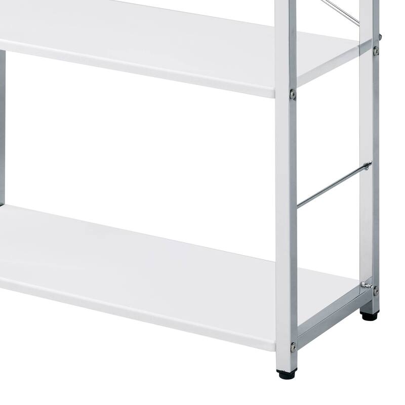 White and Chrome Finish Bookshelf - White