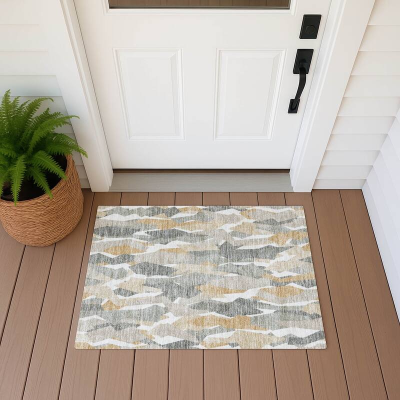 Machine Washable Indoor/ Outdoor Contemporary Dylan Chantille Rug - Pewter - 1'8" x 2'6"