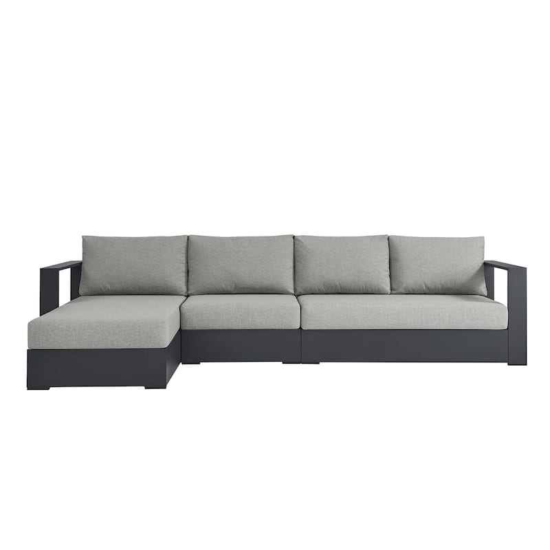 Tahoe Patio Aluminum 3-Piece Left-Facing Chaise Sectional Sofa Set