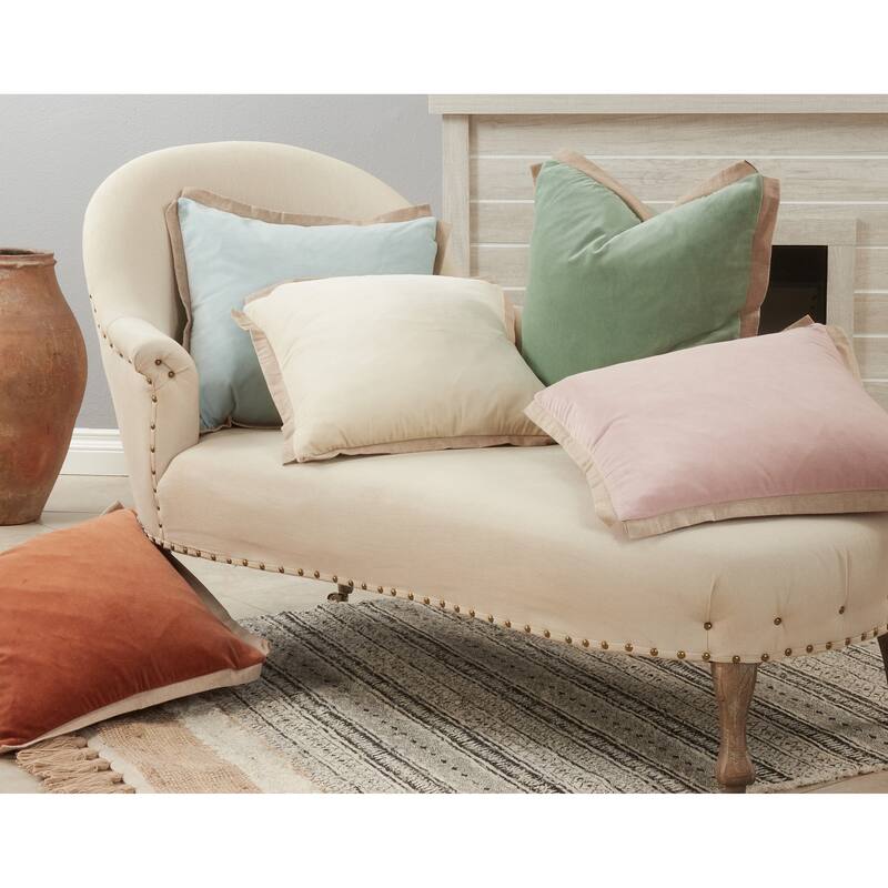 Flange Edge Velvet Pillow, 20"x20"