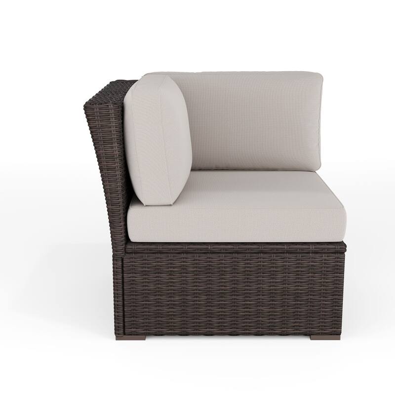 Martha Stewart Outdoor Modular Rattan Wicker Patio Sectional Sofa Corner Seat - 32"W x 32"D x 30"H