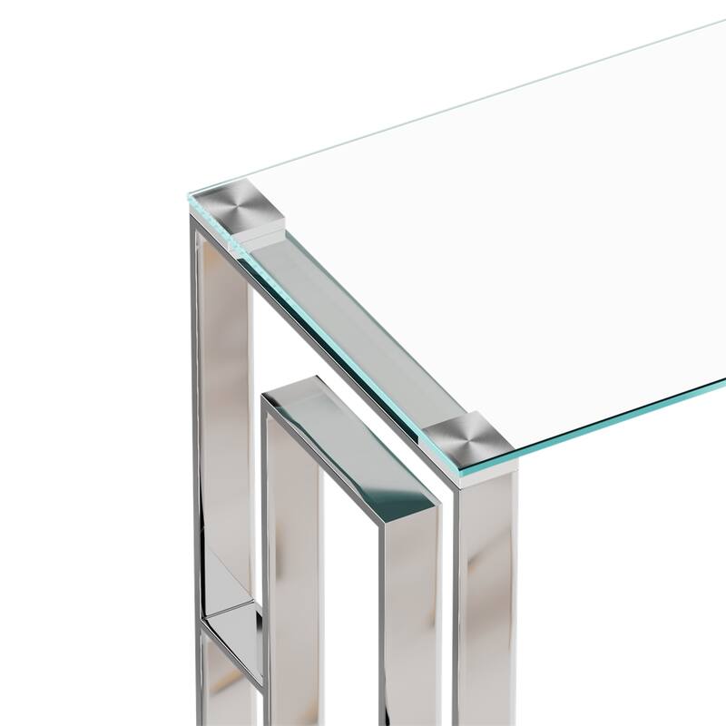 Console Table Stainless Steel Glass,Meal Side Table
