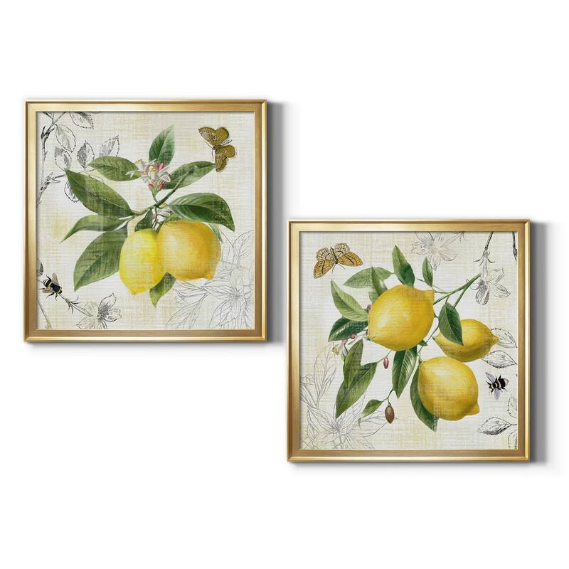 Linen Lemons I Premium Framed Canvas - Ready to Hang