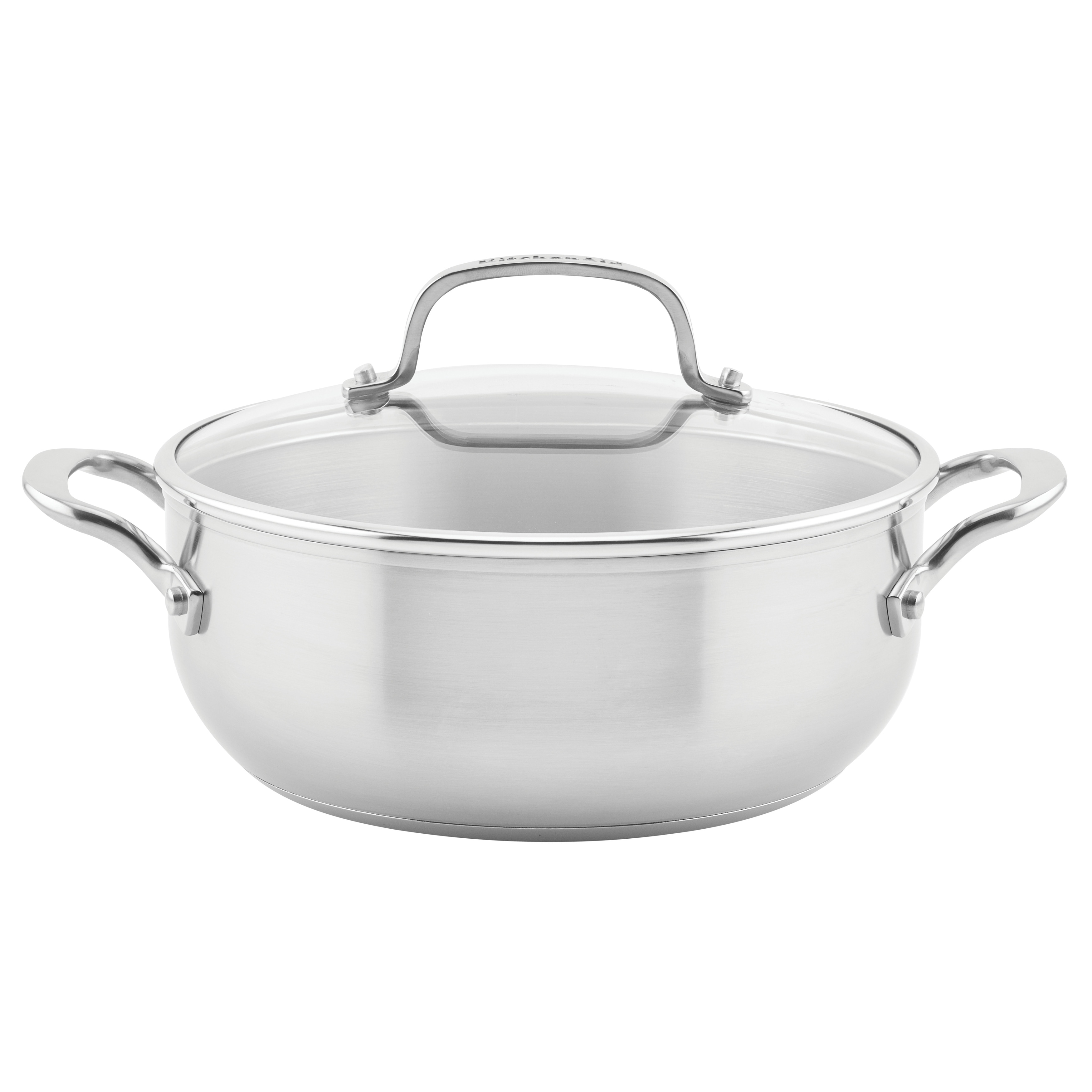 KitchenAid 3-Ply Base 4-Quart Casserole Brushed Stainless Steel - Bed Bath  & Beyond - 32085916