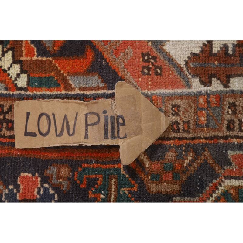 Hand Knotted Oriental 100% Wool Carpet Traditional Medallion Oranges & Rust Heriz Area Rug - 8' 9'' X 6' 7''