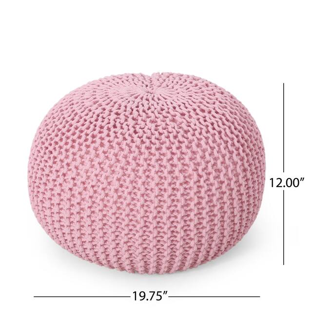 Abena Knitted Cotton Pouf by Christopher Knight Home