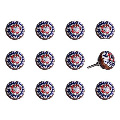 HomeRoots HomeRoots 1.5" x 1.5" x 1.5" Ceramic/Metal Multicolor 12 Pack Knob - 1.5" x 1.5" x 1.5"