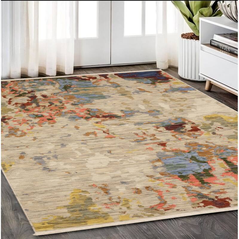 HomeRootsAbstract Modern Rectangle Area Rug - 92.52' X '62.99' X '0.32