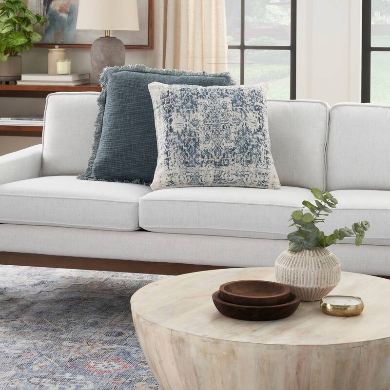 Nicole Curtis Nicole Curtis Pillow Vj020 20" x 20" Ivory Navy Indoor Throw Pillow