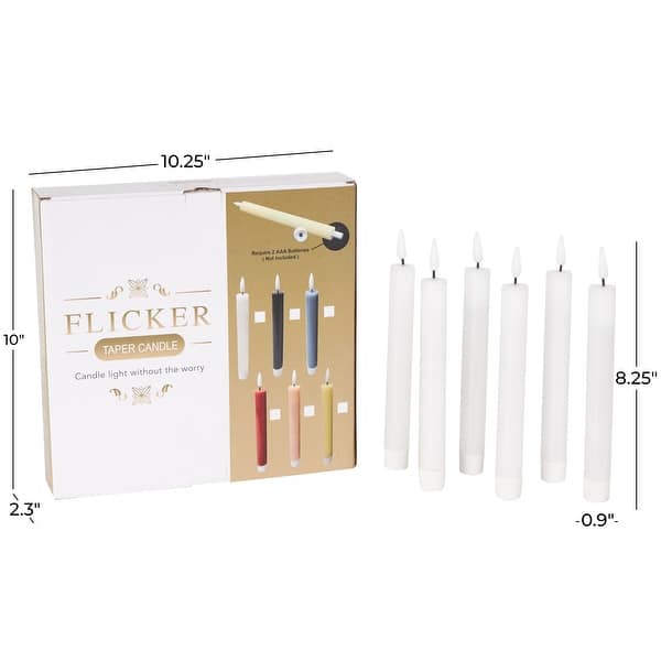 dimension image slide 4 of 6, Wax Indoor Outdoor Flameless Candle with Remote Control (Set of 6)