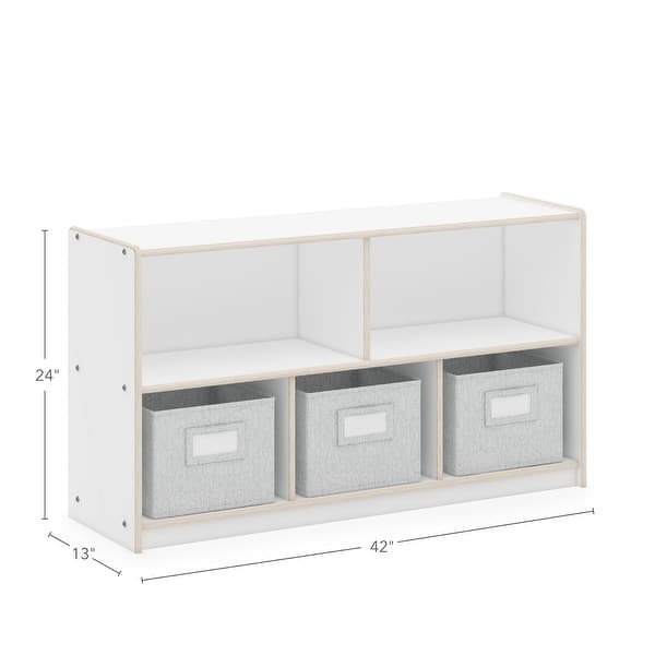 dimension image slide 0 of 3, Guidecraft EdQ Essentials Two Shelf 5 Compartment Storage 24''