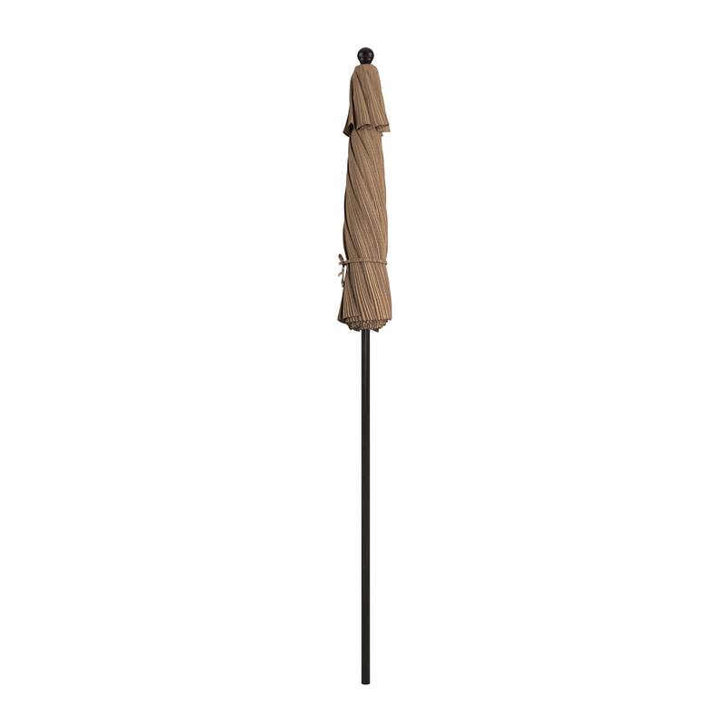 California Umbrella 7.5' Rd.. Aluminum Frame, Fiberglass Rib Market Umbrella, Push Open, Bronze Finish, Olefin Fabric