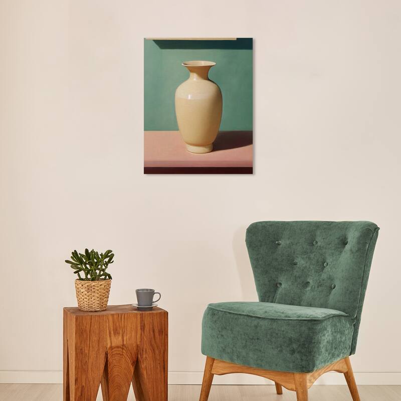 Wynwood Studio Canvas Floral and Botanical A vase Green and Beige Rustic Wall Art Canvas Print - 16 x 20