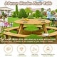 preview thumbnail 13 of 11, Patio 8-seater Round Dining Set with 4 Built-in Benches
