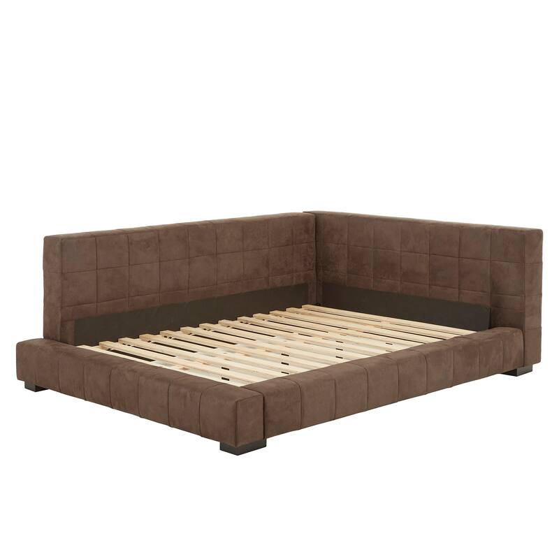 Basingstoke Brown Fabric Full Size Lounger by iNSPIRE Q Modern