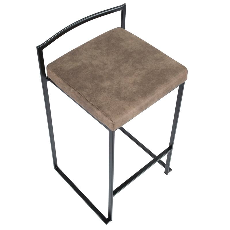 Porch & Den Forrest Black Stackable Fully Welded Counter Stool (Set of 3)